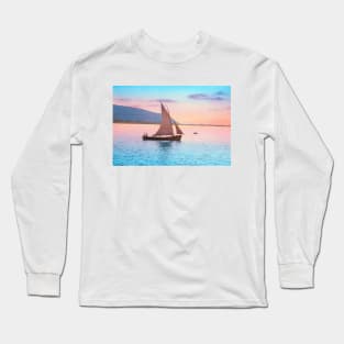 Sailing The Mediterranean Coast 1950s Long Sleeve T-Shirt